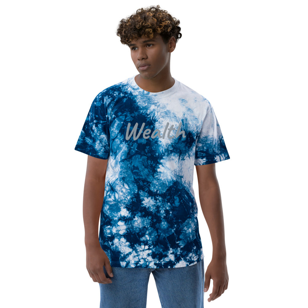 Wealth In Silver Embroidery on Unisex Tie-Dye T-Shirt