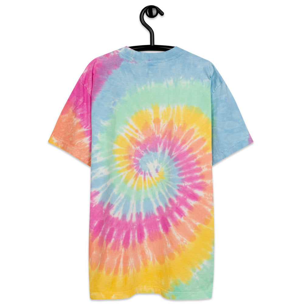 Wealth In Silver Embroidery on Unisex Tie-Dye T-Shirt