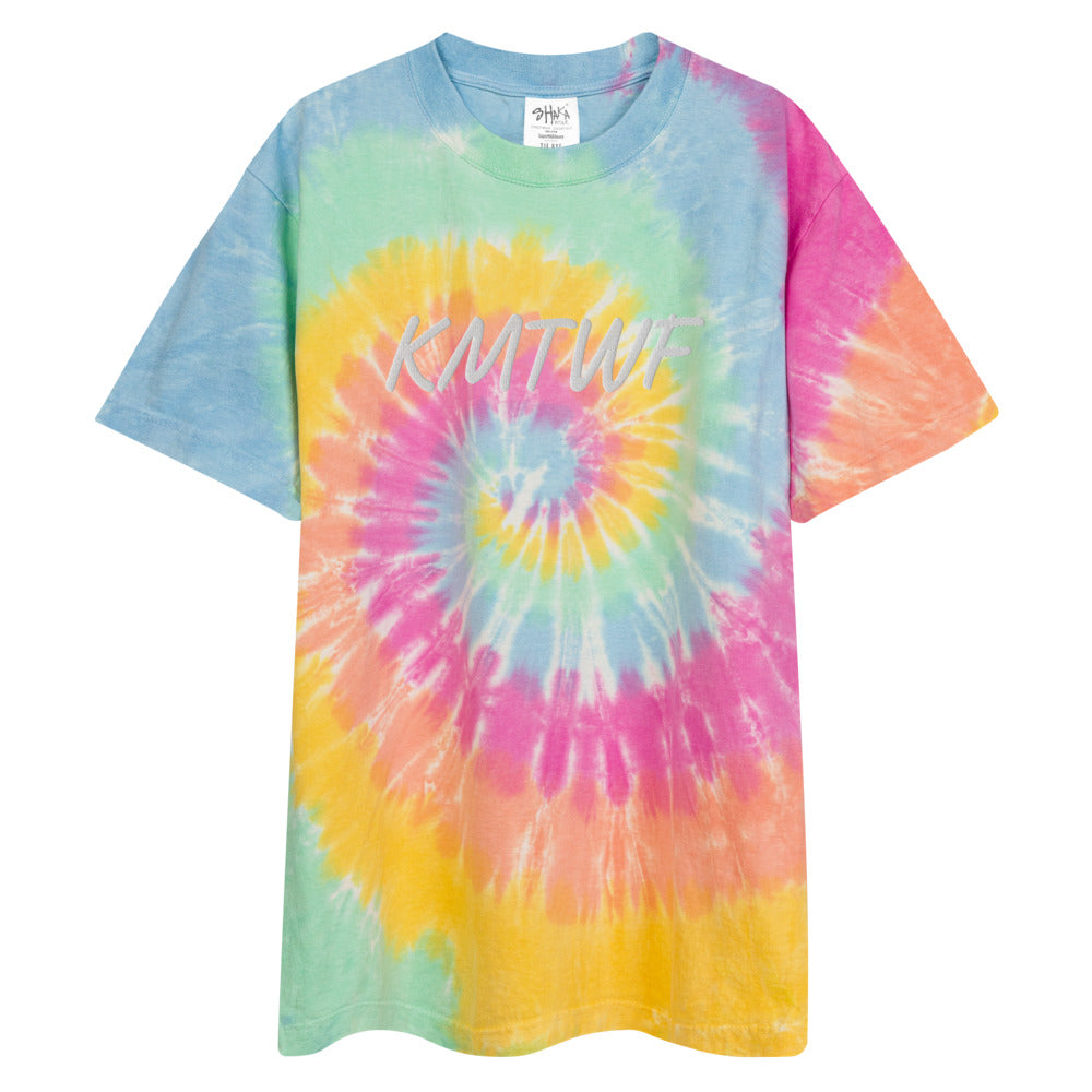 KMTWF In Pearl Embroidery on Unisex Tie-Dye T-Shirt