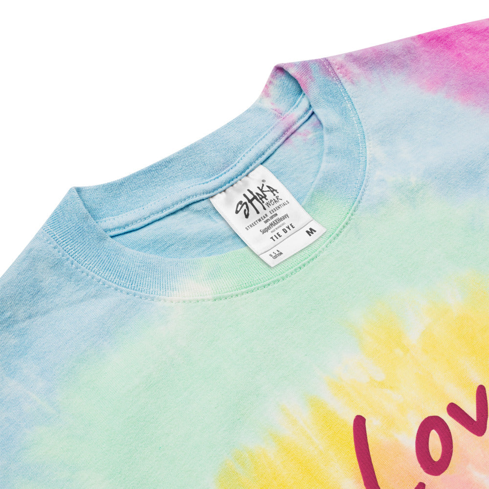 Love In Star Rose Quartz Embroidery on Unisex Tie-Dye T-Shirt