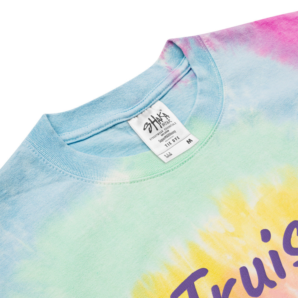 Truism In Amethyst Embroidery on Unisex Tie-Dye T-Shirt