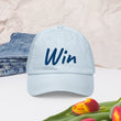 Win In Sapphire Embroidery on Pastel Baseball Cap