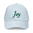 Joy In Emerald Embroidery on Pastel Baseball Cap