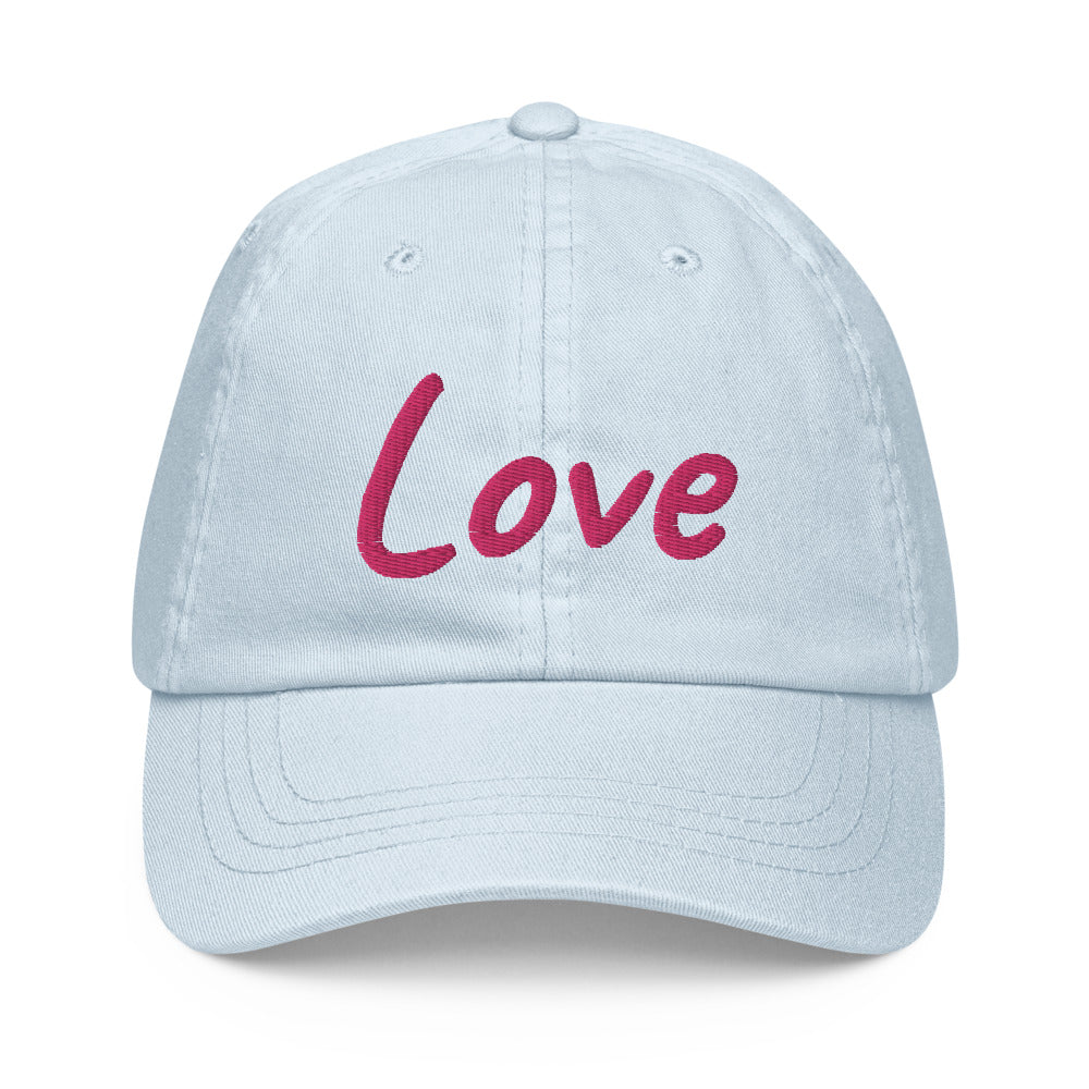 Love In Star Rose Quartz Embroidery on Pastel Baseball Cap