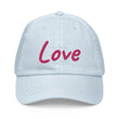 Love In Star Rose Quartz Embroidery on Pastel Baseball Cap