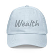 Wealth In Silver Embroidery on Pastel Baseball Cap