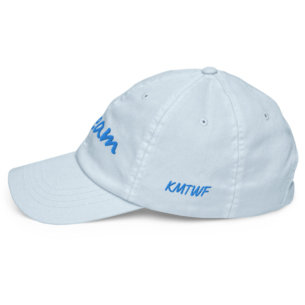 Dream In Sapphire Embroidery on Pastel Baseball Cap