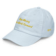 Keep Moving The World Forward In Gold Embroidery on Pastel Baseball Cap