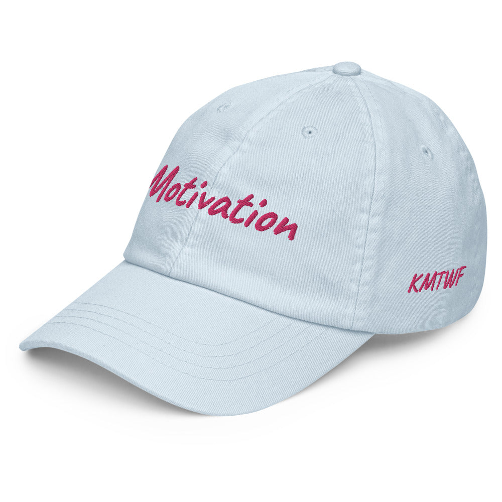 Motivation In Star Rose Quartz Embroidery on Pastel Baseball Cap