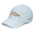 Listen In Copper Embroidery on Pastel Baseball Cap