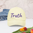 Truth In Amethyst Embroidery on Pastel Baseball Cap