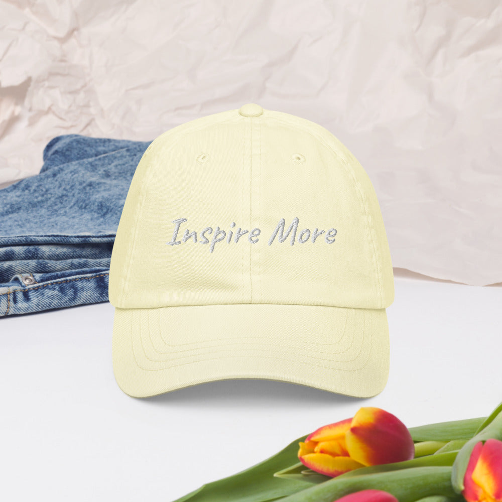 Inspire More In Diamond Embroidery on Pastel Baseball Cap