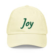 Joy In Emerald Embroidery on Pastel Baseball Cap