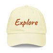 Explore In Amber Embroidery on Pastel Baseball Cap