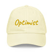 Optimist In Gold Embroidery on Pastel Baseball Cap