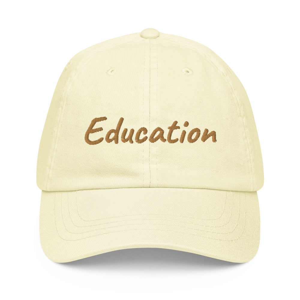 Education In Copper Embroidery on Pastel Baseball Cap