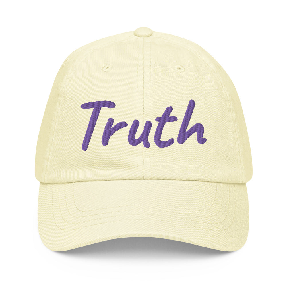 Truth In Amethyst Embroidery on Pastel Baseball Cap