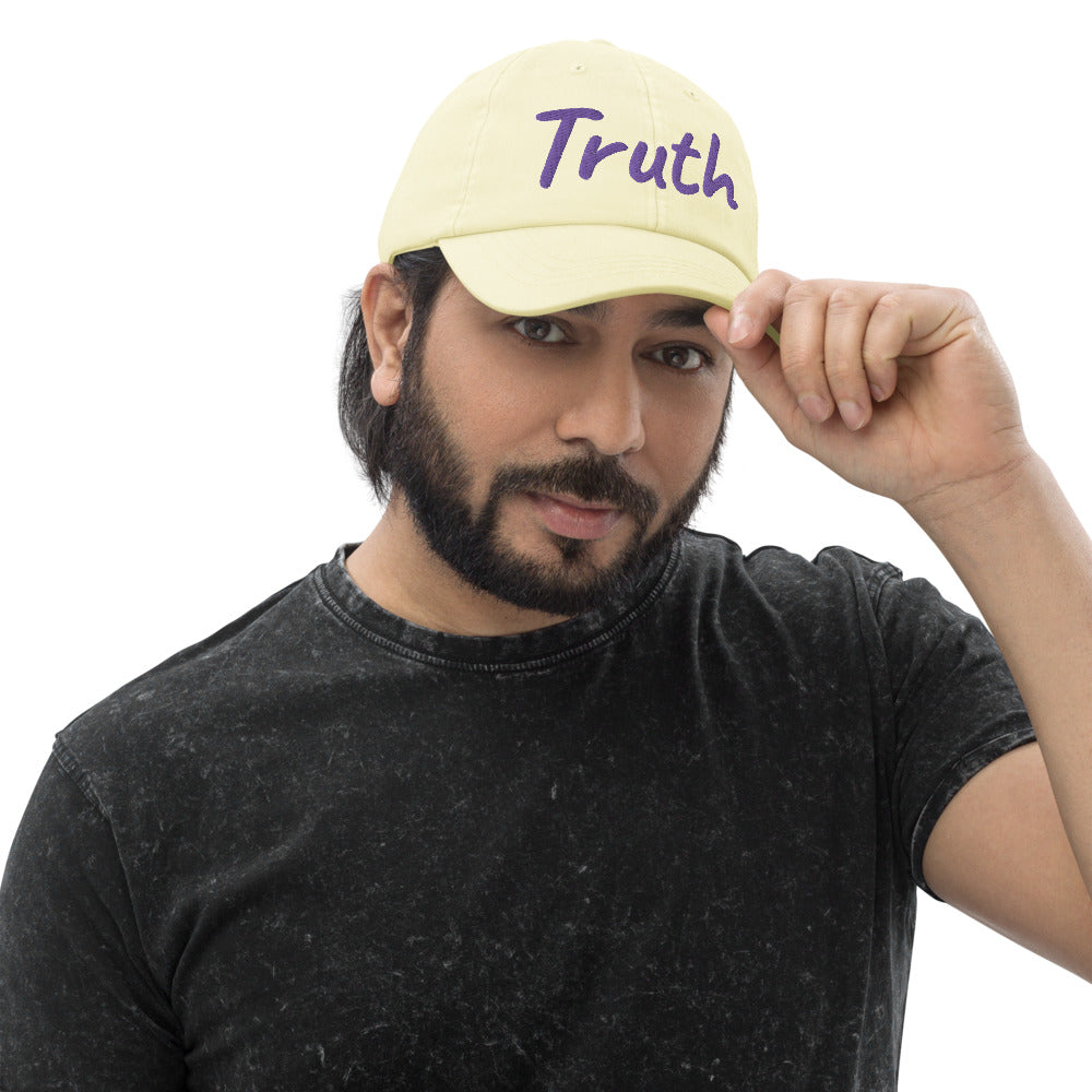 Truth In Amethyst Embroidery on Pastel Baseball Cap