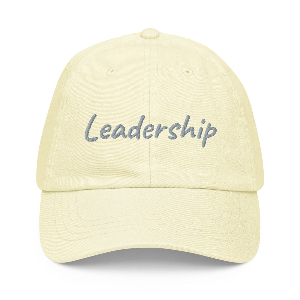 Leadership In Silver Embroidery on Pastel Baseball Cap