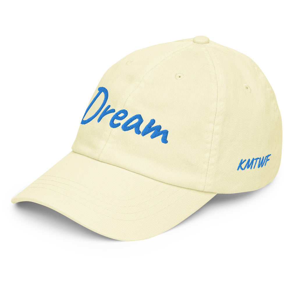 Dream In Sapphire Embroidery on Pastel Baseball Cap