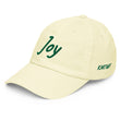 Joy In Emerald Embroidery on Pastel Baseball Cap