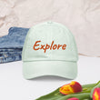 Explore In Amber Embroidery on Pastel Baseball Cap