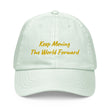 Keep Moving The World Forward In Gold Embroidery on Pastel Baseball Cap