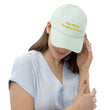 Keep Moving The World Forward In Gold Embroidery on Pastel Baseball Cap