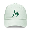 Joy In Emerald Embroidery on Pastel Baseball Cap