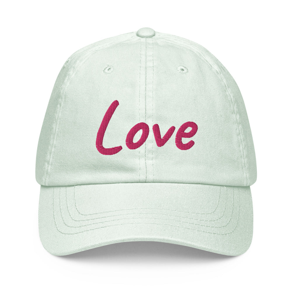 Love In Star Rose Quartz Embroidery on Pastel Baseball Cap