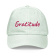 Gratitude In Star Rose Quartz Embroidery on Pastel Baseball Cap