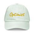 Optimist In Gold Embroidery on Pastel Baseball Cap