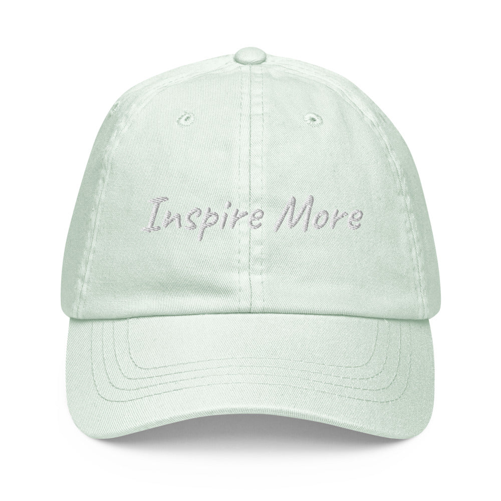 Inspire More In Diamond Embroidery on Pastel Baseball Cap