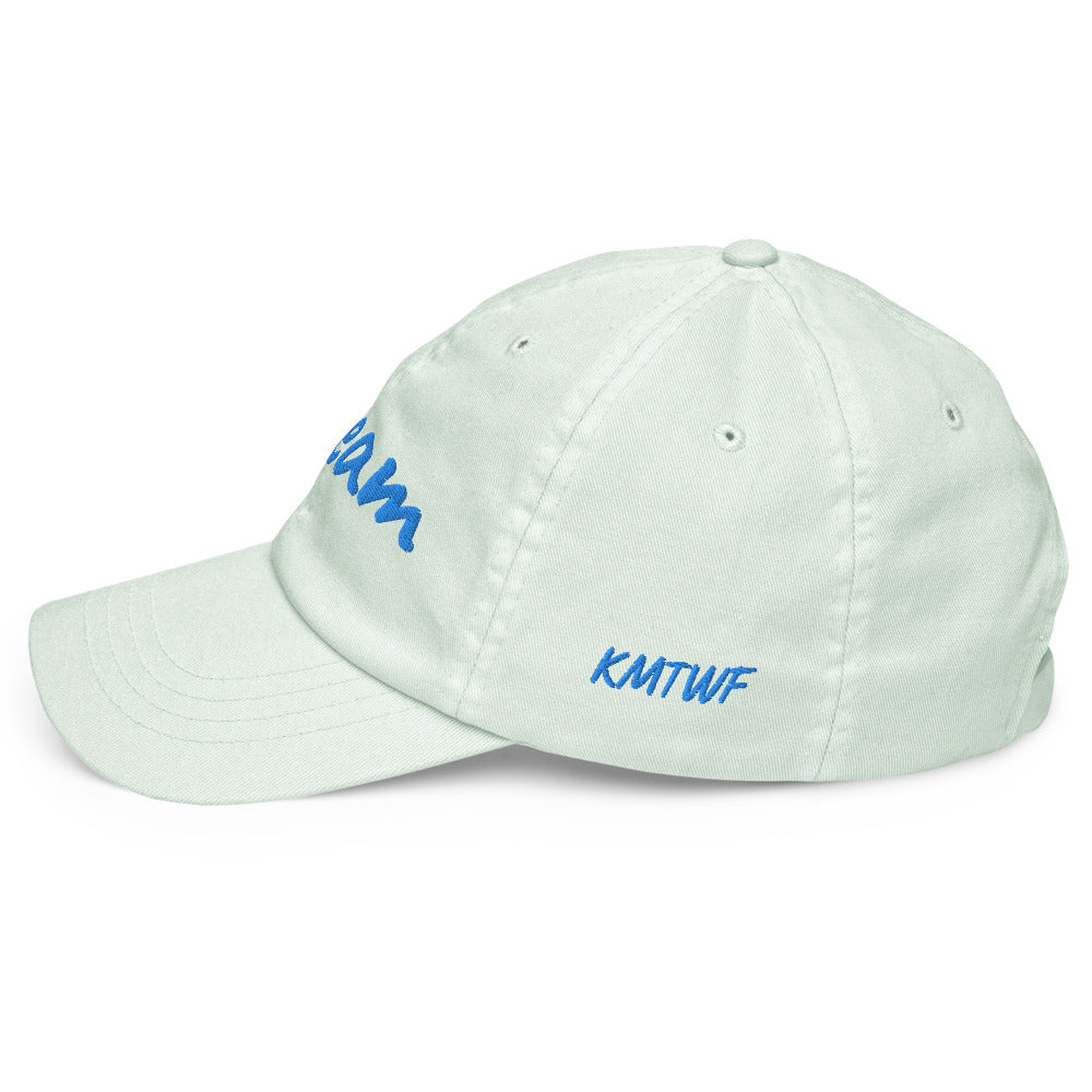 Dream In Sapphire Embroidery on Pastel Baseball Cap