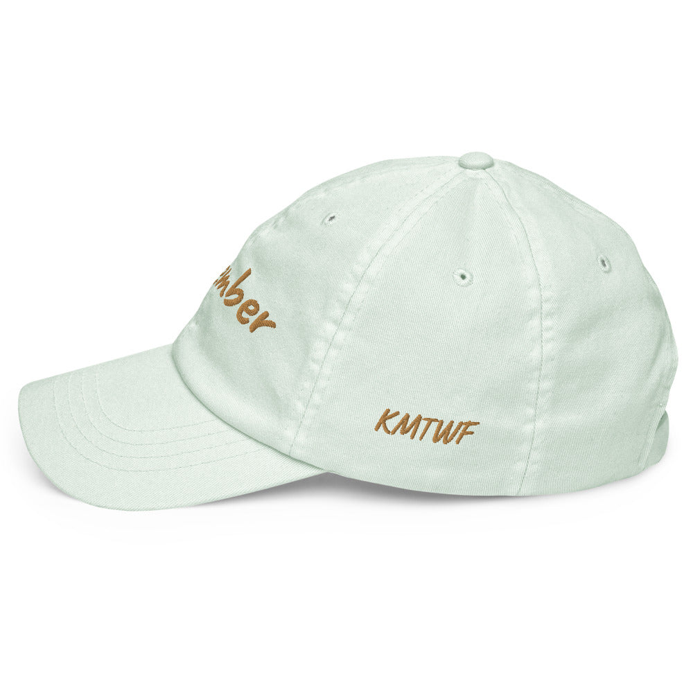 Remember In Celluloid Embroidery on Pastel Baseball Cap