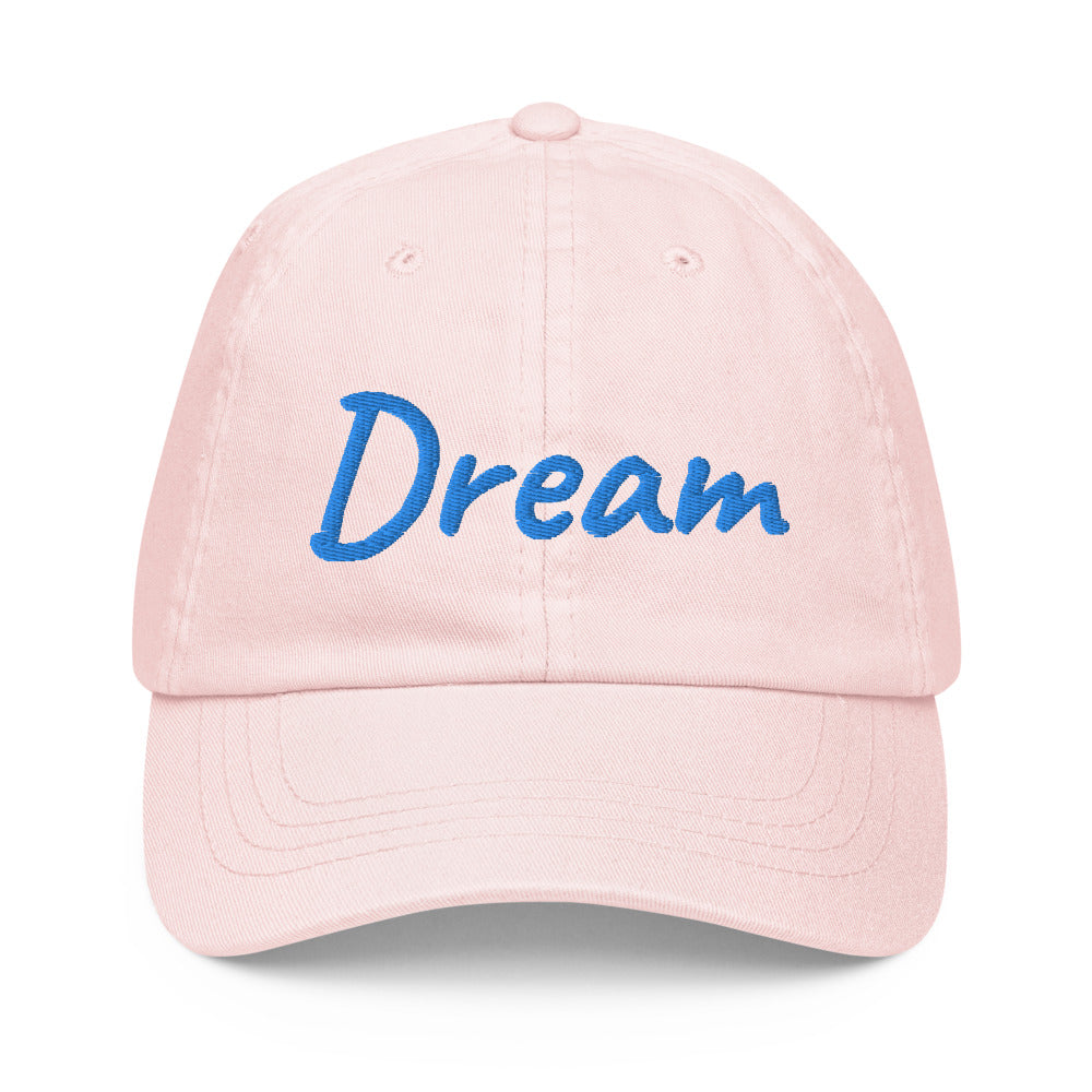 Dream In Sapphire Embroidery on Pastel Baseball Cap