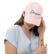 Dream In Sapphire Embroidery on Pastel Baseball Cap