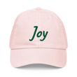 Joy In Emerald Embroidery on Pastel Baseball Cap