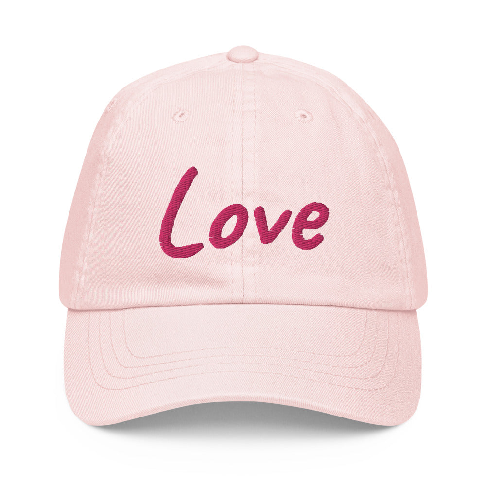 Love In Star Rose Quartz Embroidery on Pastel Baseball Cap