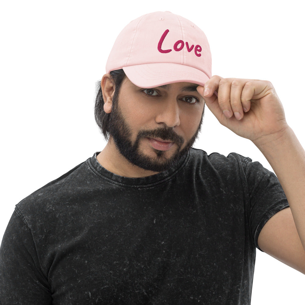 Love In Star Rose Quartz Embroidery on Pastel Baseball Cap