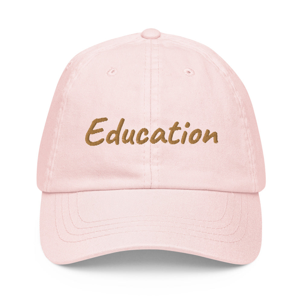 Education In Copper Embroidery on Pastel Baseball Cap