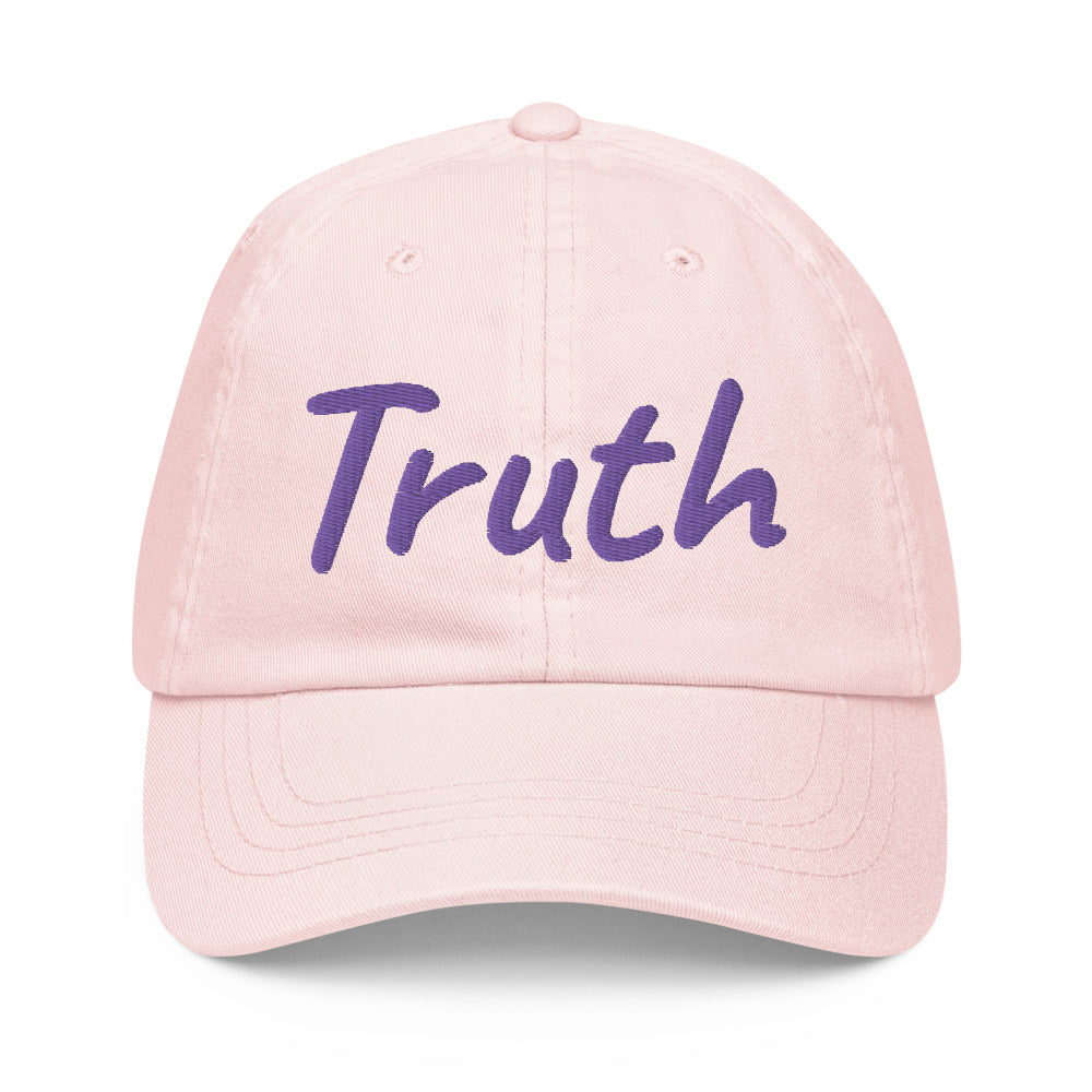 Truth In Amethyst Embroidery on Pastel Baseball Cap