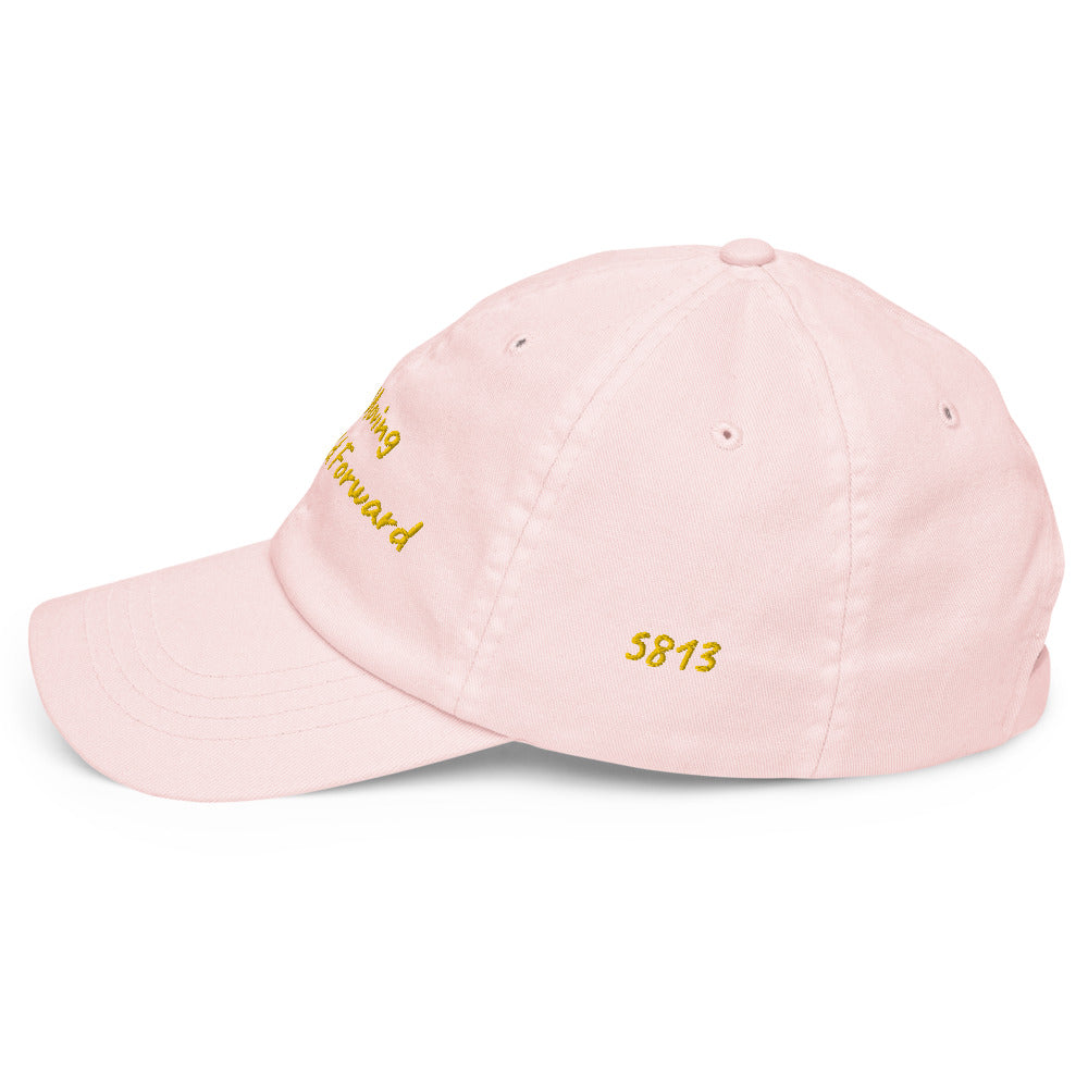 Keep Moving The World Forward In Gold Embroidery on Pastel Baseball Cap