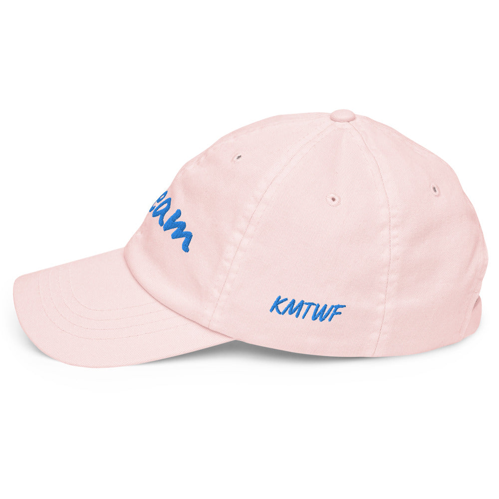 Dream In Sapphire Embroidery on Pastel Baseball Cap