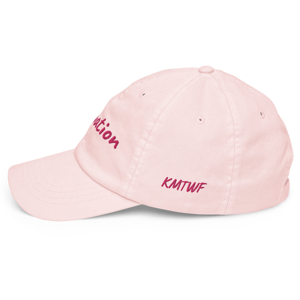 Motivation In Star Rose Quartz Embroidery on Pastel Baseball Cap