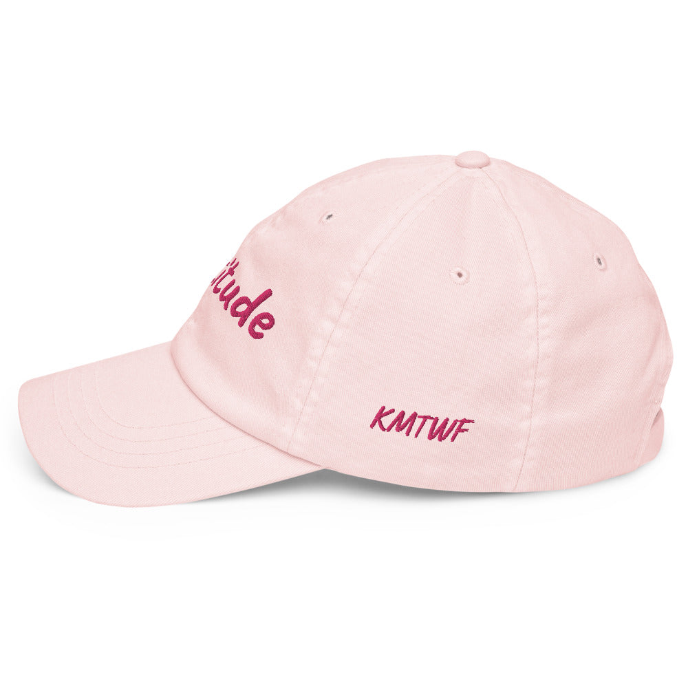 Gratitude In Star Rose Quartz Embroidery on Pastel Baseball Cap