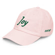 Joy In Emerald Embroidery on Pastel Baseball Cap