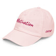 Motivation In Star Rose Quartz Embroidery on Pastel Baseball Cap