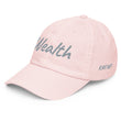 Wealth In Silver Embroidery on Pastel Baseball Cap