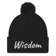 Wisdom In Marble Embroidery on Pom Pom Beanie